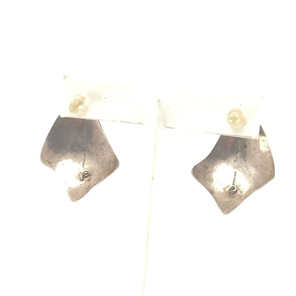 Scara Sterling Handmade Vintage Lapis Lazuli Beaded Post Earrings 1 3/4" - Picture 3 of 8